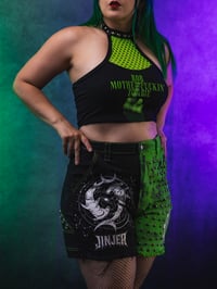 Image 11 of Size  Jinjer split dye denim shorts