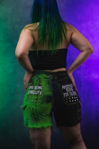 Image 3 of Size  Jinjer split dye denim shorts