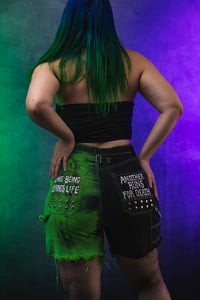 Image 20 of Size  Jinjer split dye denim shorts