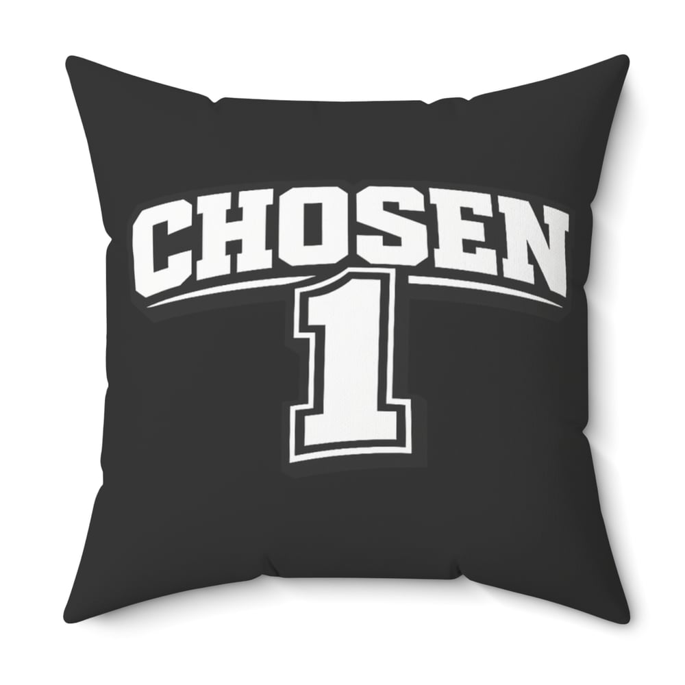 Image of Chosen 1 Decorative Pillow — Black Athletic Number Throw Pillow