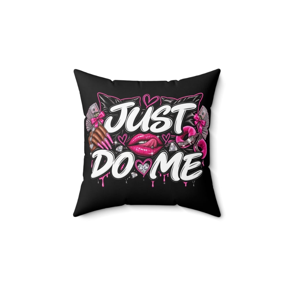 Image of Just Do Me Pillow — Bold Pink Lip & Cat Ear Graphic Throw Pillow