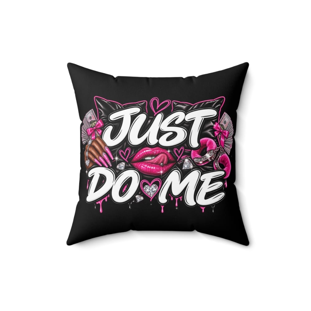 Image of Just Do Me Pillow — Bold Pink Lip & Cat Ear Graphic Throw Pillow