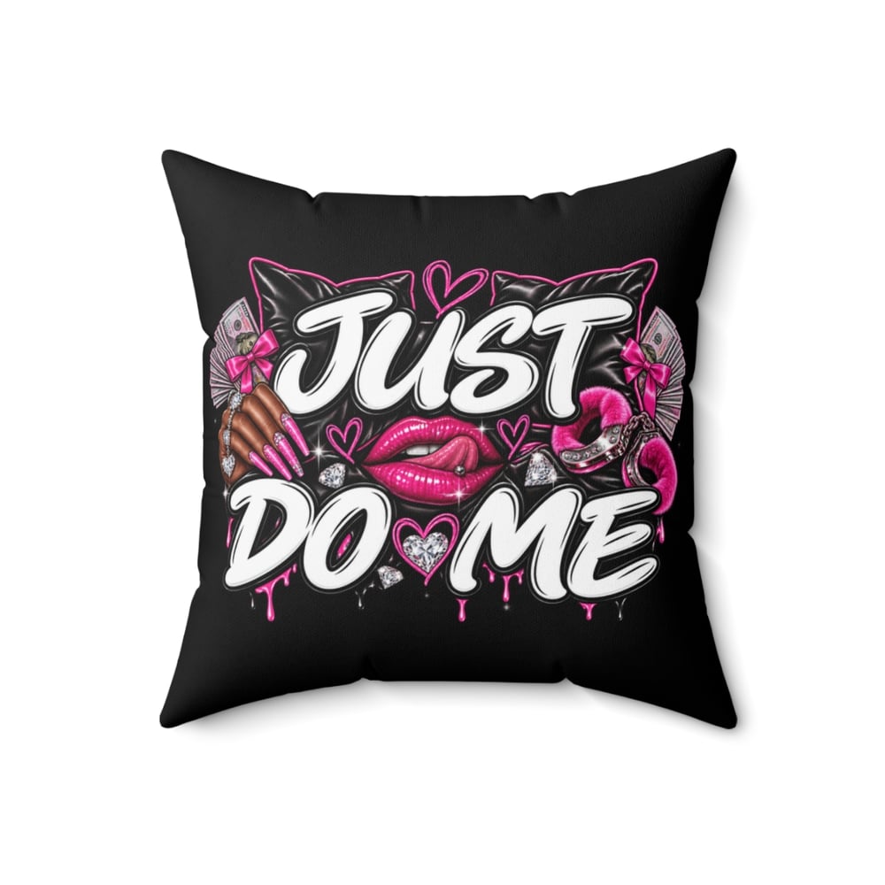 Image of Just Do Me Pillow — Bold Pink Lip & Cat Ear Graphic Throw Pillow