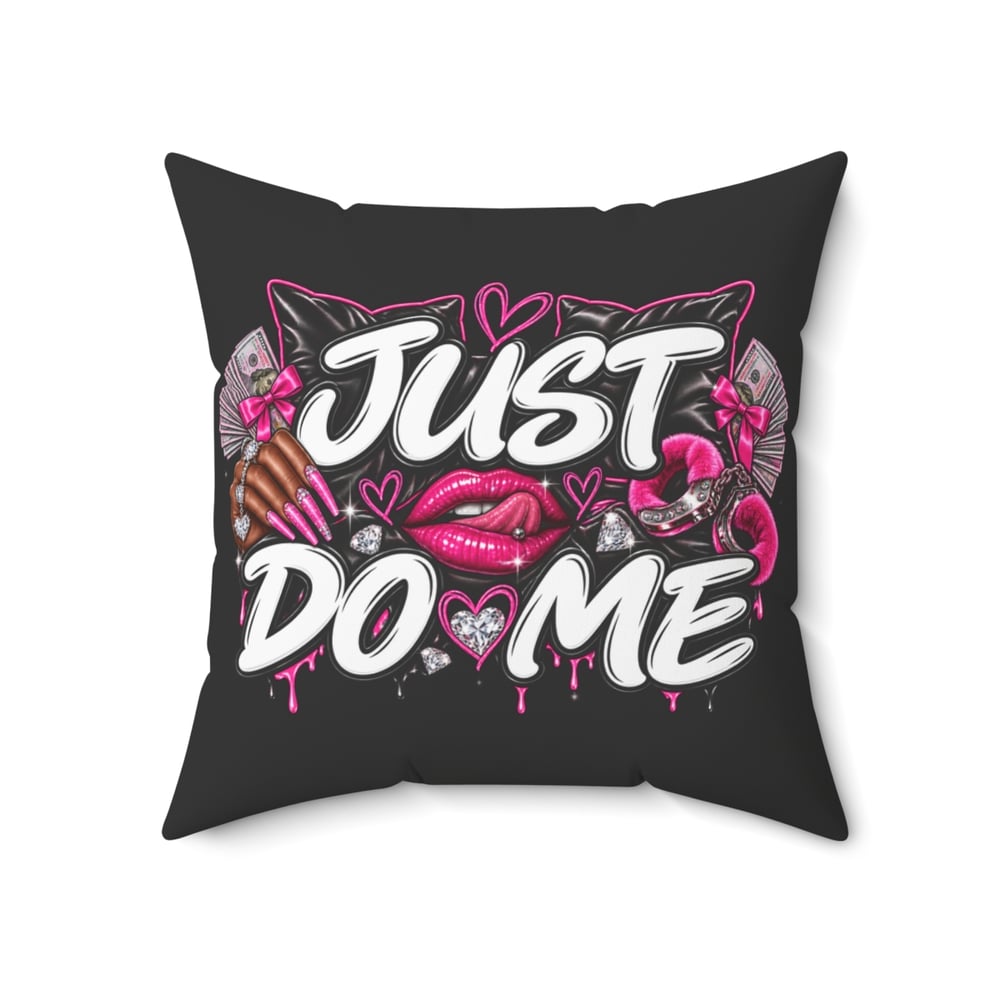 Image of Just Do Me Pillow — Bold Pink Lip & Cat Ear Graphic Throw Pillow