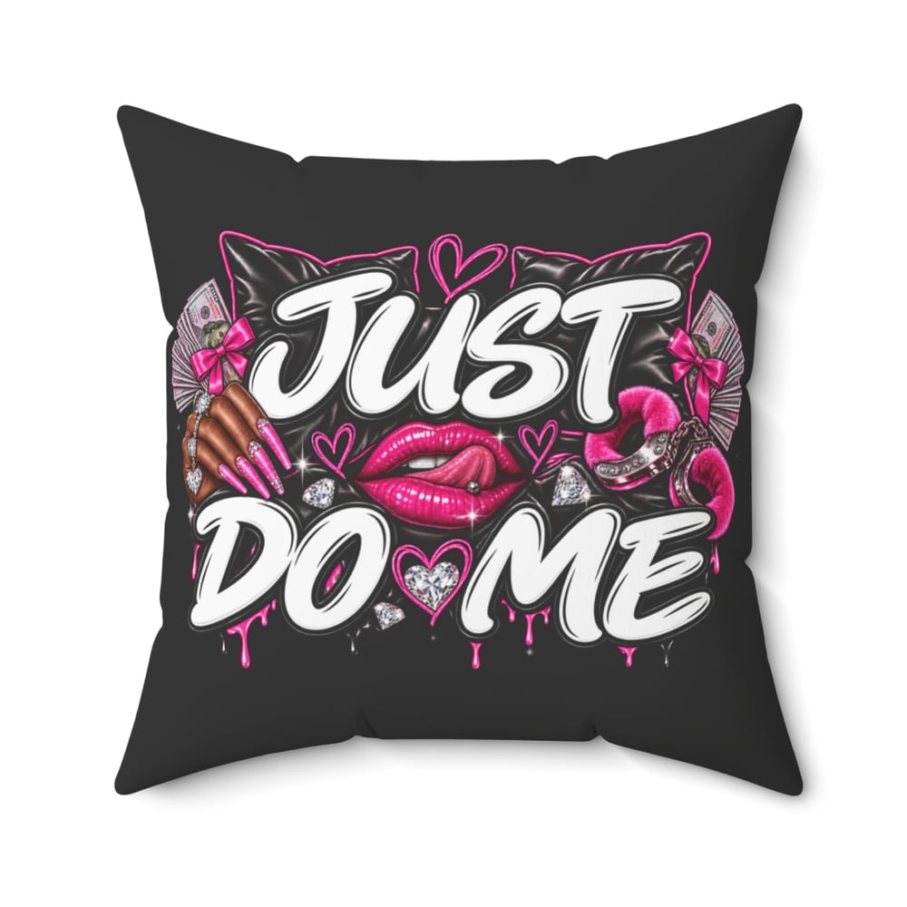 Image of Just Do Me Pillow — Bold Pink Lip & Cat Ear Graphic Throw Pillow