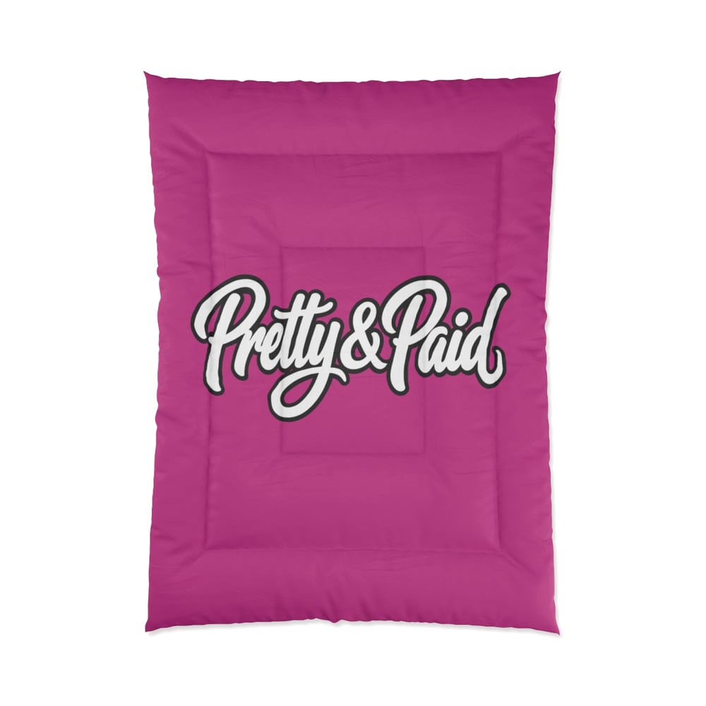 Image of Pretty & Paid Comforter – Bold Script Black Bedspread
