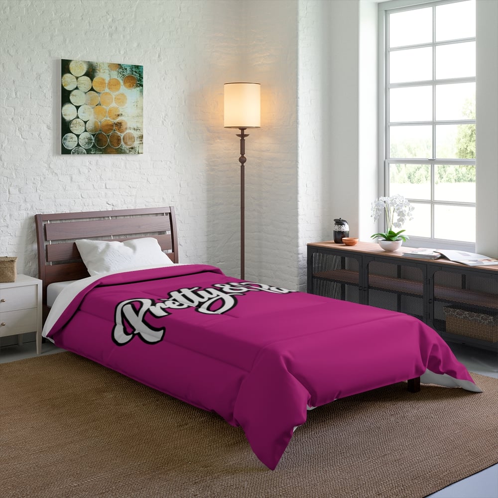 Image of Pretty & Paid Comforter – Bold Script Black Bedspread