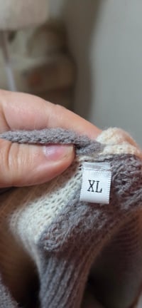 Image 9 of Grey & Cream Colour Block Oversized Knit Jumper – Size XL/UK14