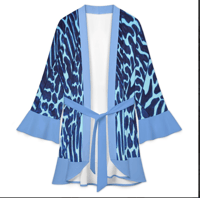 Image 2 of BLUE RASBERRY RUFFLE KIMONO