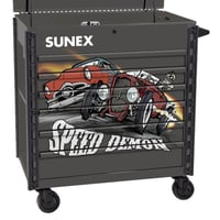 Image 2 of SQUINDO SUNEX – SPEED DEMON– 34" 6 DRAWER PREMIUM SERVICE CART - GREEN 