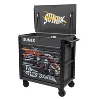 Image 3 of SQUINDO SUNEX – SPEED DEMON– 34" 6 DRAWER PREMIUM SERVICE CART - GREEN 