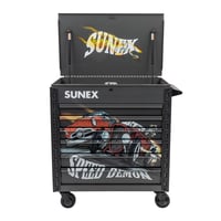 Image 4 of SQUINDO SUNEX – SPEED DEMON– 34" 6 DRAWER PREMIUM SERVICE CART - GREEN 