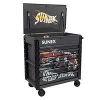 Image 5 of SQUINDO SUNEX – SPEED DEMON– 34" 6 DRAWER PREMIUM SERVICE CART - GREEN 