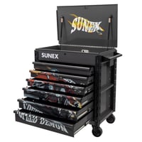 Image 6 of SQUINDO SUNEX – SPEED DEMON– 34" 6 DRAWER PREMIUM SERVICE CART - GREEN 
