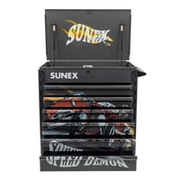 Image 8 of SQUINDO SUNEX – SPEED DEMON– 34" 6 DRAWER PREMIUM SERVICE CART - GREEN 
