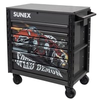 Image 9 of SQUINDO SUNEX – SPEED DEMON– 34" 6 DRAWER PREMIUM SERVICE CART - GREEN 