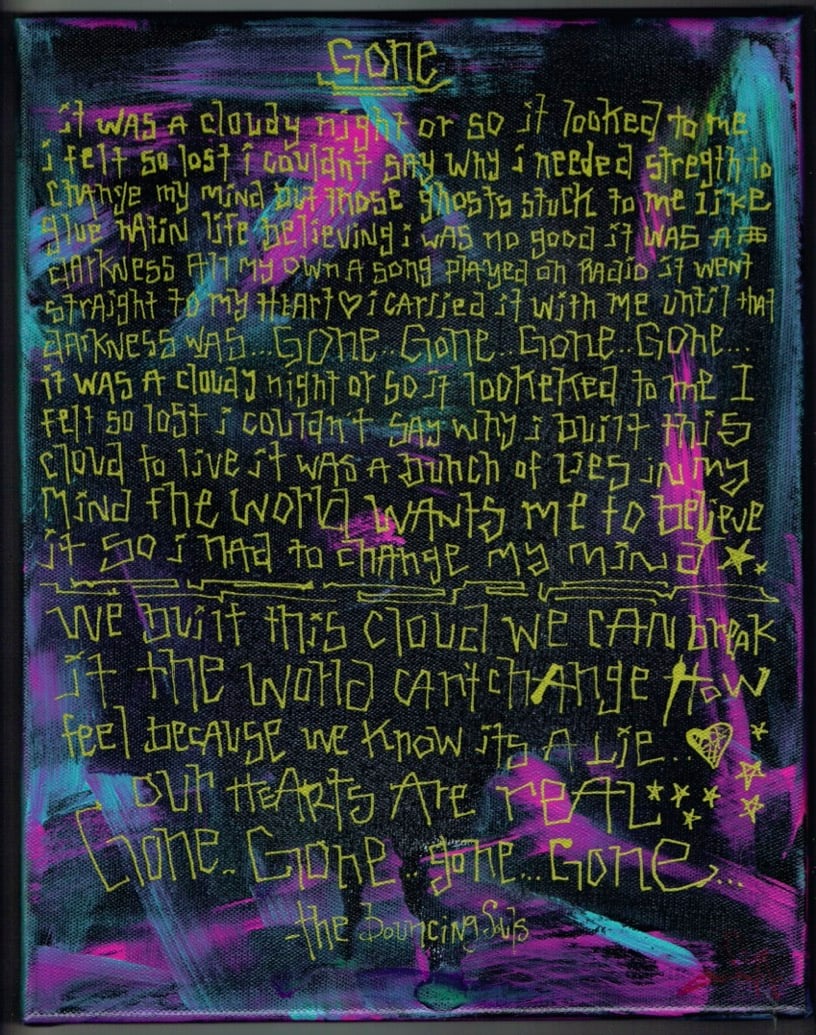 Image of Gone Lyrics- Black