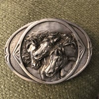 Image 1 of 1983 Pharaohs horses belt buckle 