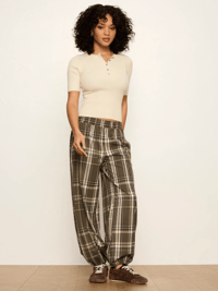 Image 3 of Balloon Pant in Linden Plaid