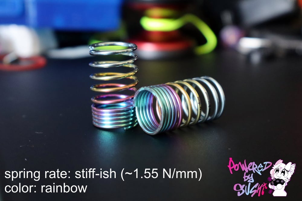 Image of [P1 - STIFFIES BUT PROGRESSIVE] Prototype Titanium Drift Spring (27mm)