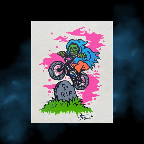 Image of "BMX GHOUL" acrylic PAINTING 8" x 10"