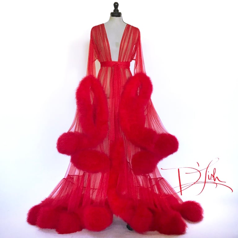 Red (RED) Cassandra Dressing Gown  Image 2