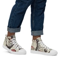 Image 1 of The Shire Inspired Illustrated Tree Trunk/Mushroom Men’s High Top Canvas Shoes