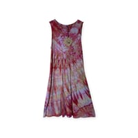 Image 1 of S Knit Pocket Tank Dress in Dragon Fruit Spiral Ice Dye