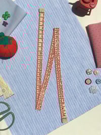 Image 4 of Tape measure necklace Red & creamy