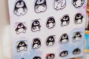 pee the penguin bubble sticker sheet