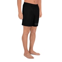 Image 4 of BOSSFITTED Black and Dark Grey Men's Athletic Long Shorts