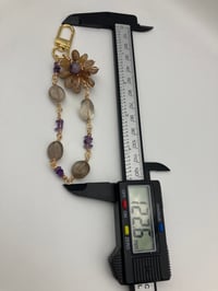 Image 4 of Smoky Amethyst Citrine Dangling Purse Charm | • Grounding • Calming • Abundance