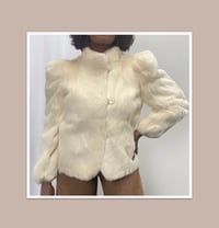 Image 1 of LERNER’S off white custom  genuine rabbit fur jacket