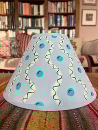 Image 2 of Squiggles Turquoise - Fabric Shade for a Table Lamp