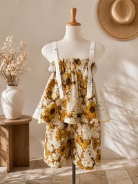 Image 1 of Upcycled Vintage Textile 2 Piece Babydoll Set 
