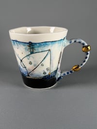 Image 1 of #07Porcelain Handled Landscape Cup