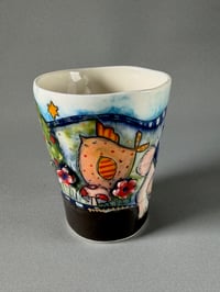 Image 3 of #10 Porcelain Midnight Garden Beaker Cup