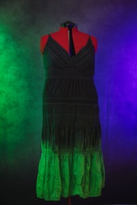 Image 1 of 2X Black and Green Tie Dye Maxi Dress