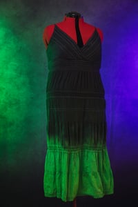Image 2 of 2X Black and Green Tie Dye Maxi Dress