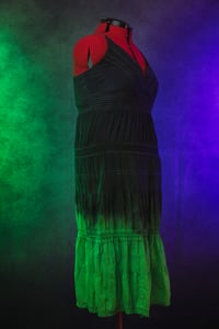 Image 3 of 2X Black and Green Tie Dye Maxi Dress