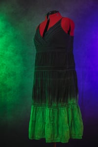 Image 4 of 2X Black and Green Tie Dye Maxi Dress
