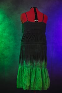 Image 5 of 2X Black and Green Tie Dye Maxi Dress