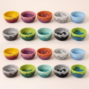 Image of NEW!  Ombre Small Wool Felt Bowl from Fibres of Life - Many Colors!