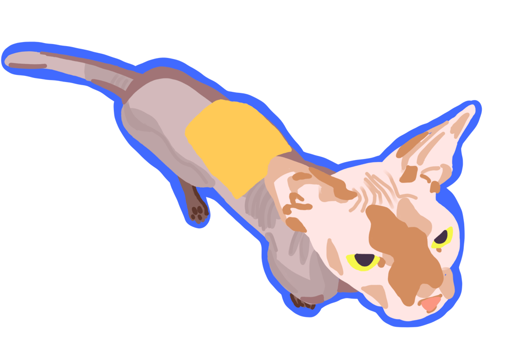Image of Blue Cat Sticker