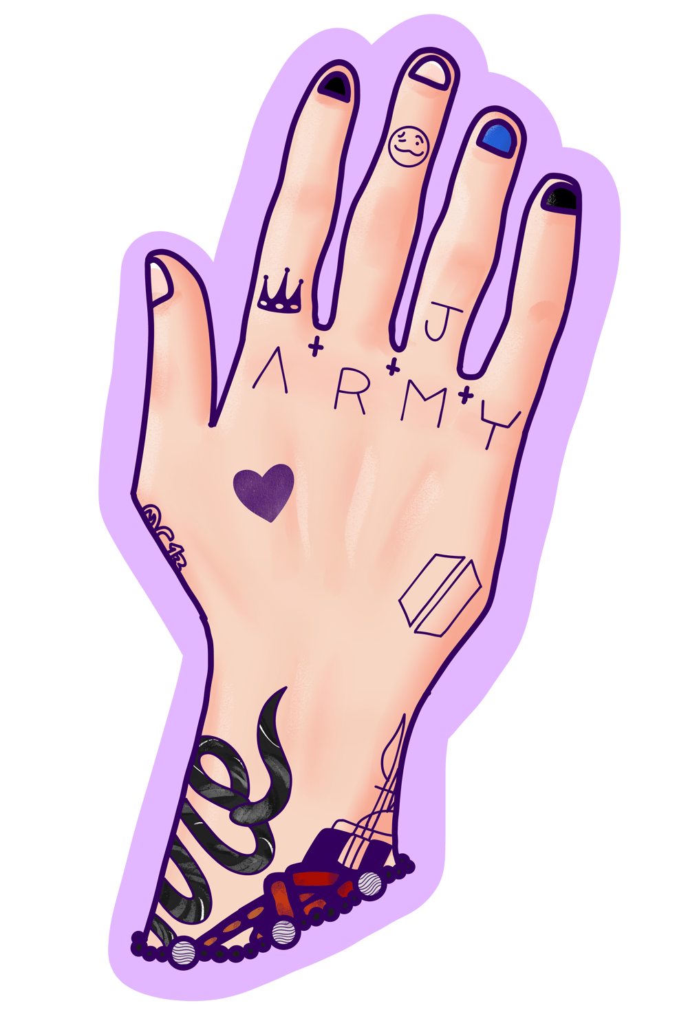 Image of JK hand Sticker