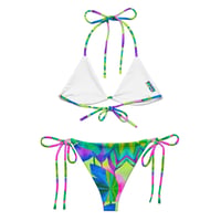 Image 2 of Sunset Botanical All-over print recycled string bikini