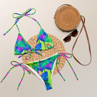 Image 7 of Sunset Botanical All-over print recycled string bikini