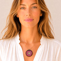 Image 3 of Collier, modèle BLOOM, Bleu