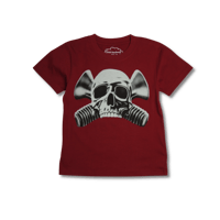 'SKULL BOLT’ Baby Tee [WINE RED]