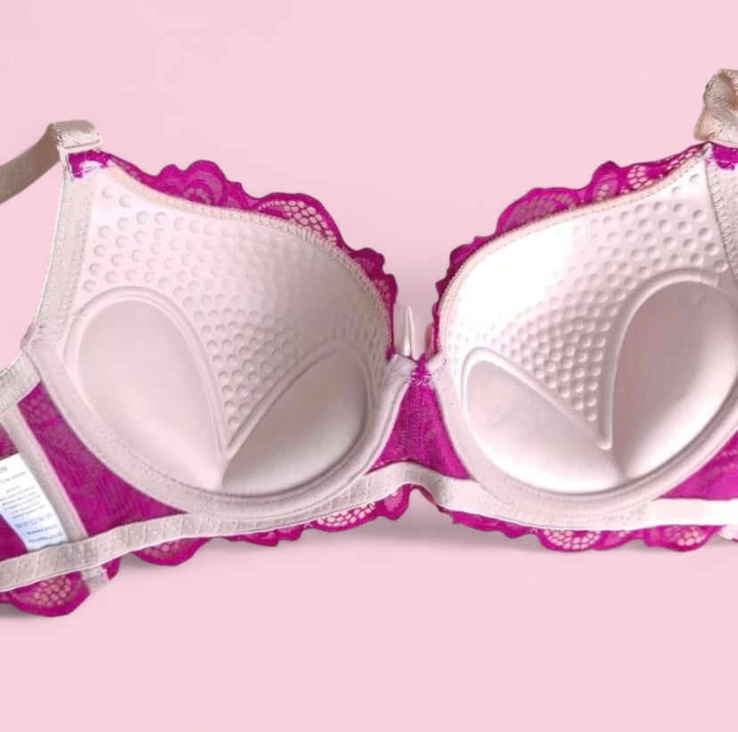 Image of Lace bra set with floral embroidery and bows
